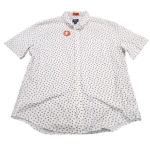 St. Johns Bay Mens XXL White American Flag Performance Short Sleeve Shirt